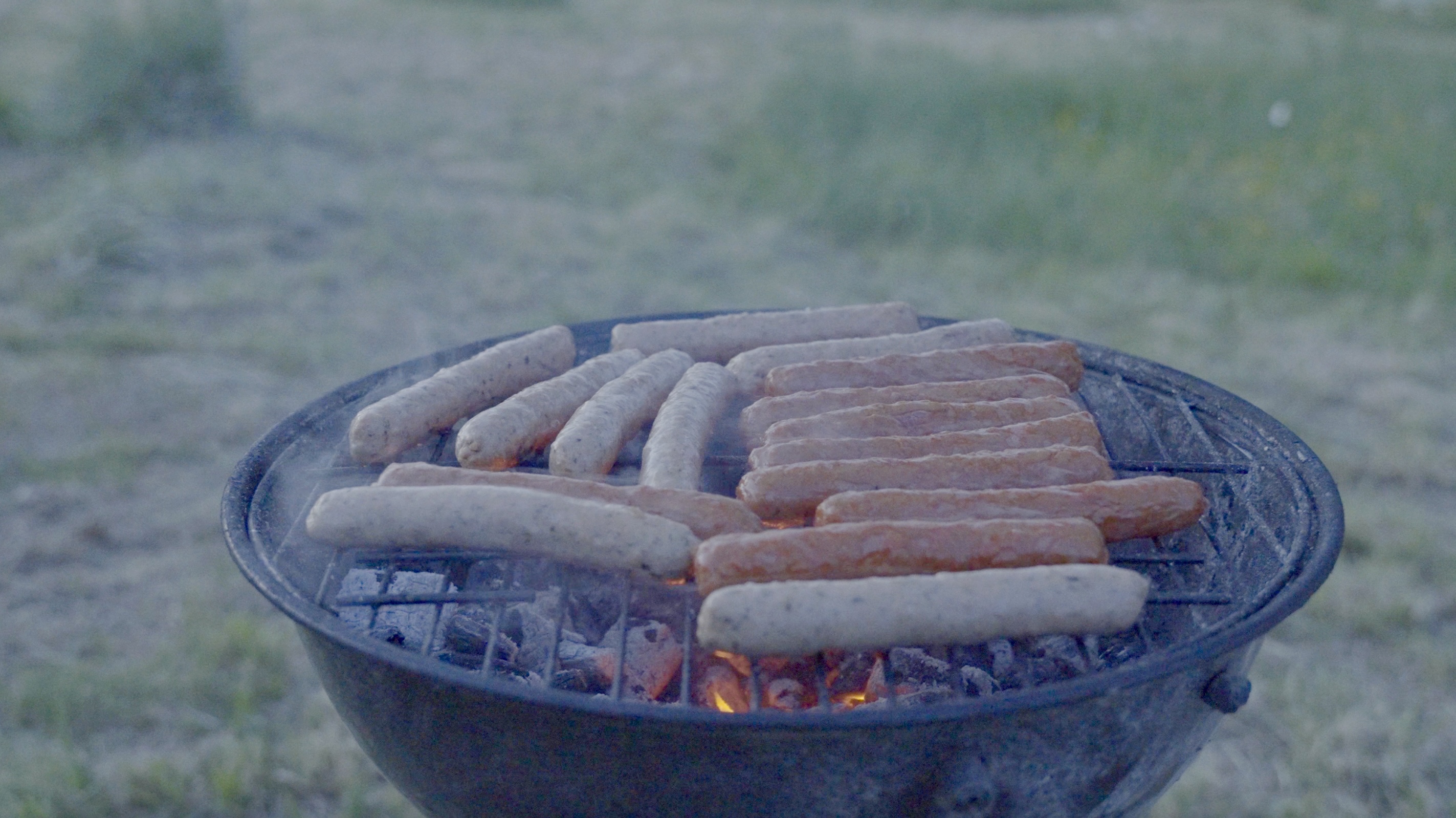 Barbecue et table de pique-nique vue lac